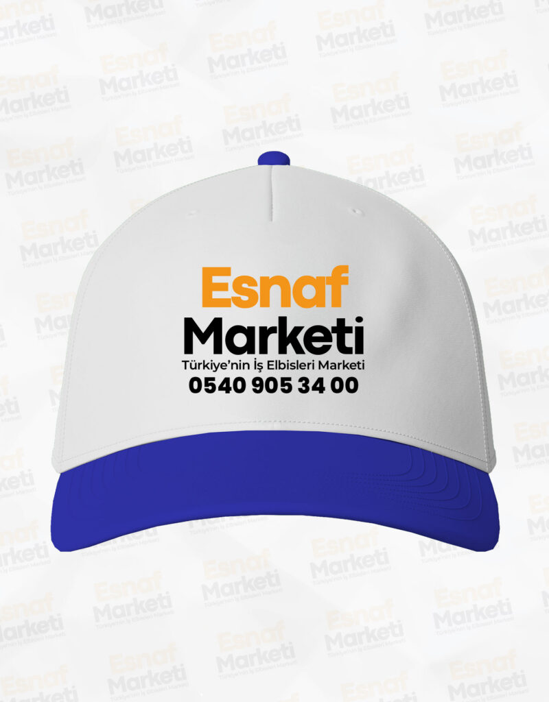 Beyaz-Mavi Çift Renkli Promosyon Şapka