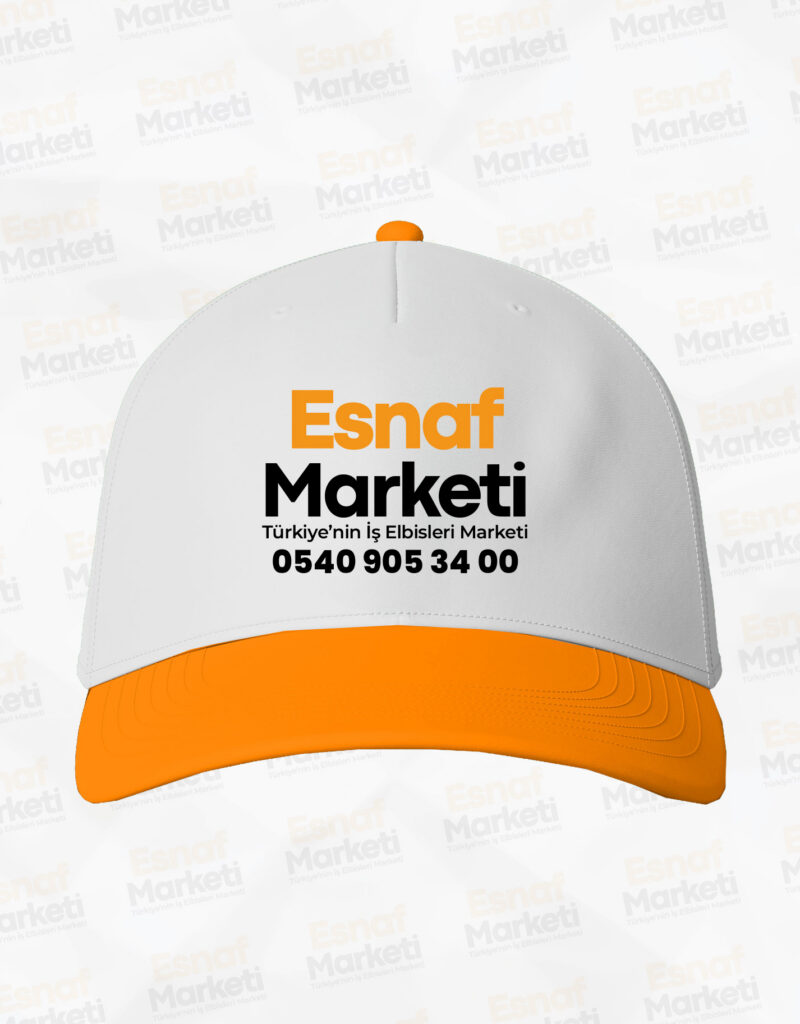 Beyaz-Turuncu Çift Renkli Promosyon Şapka
