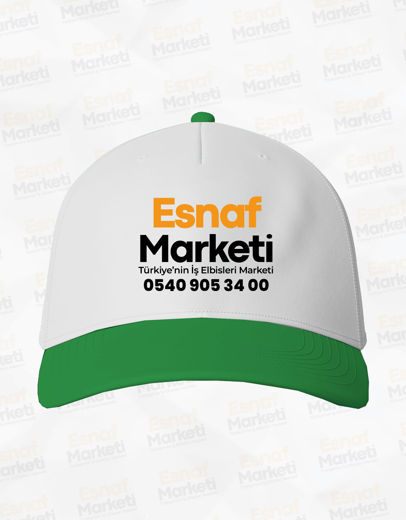 Beyaz-Yeşil Çift Renkli Promosyon Şapka